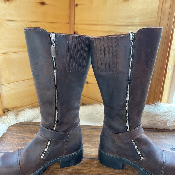 Harley-Davidson brown leather motorcycle boots - Picture 11 of 16